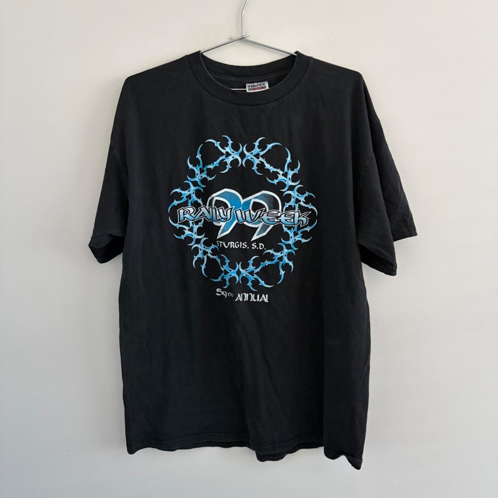 Vintage 1999 Sturgis Rally Week 59th Annual Tultex T-Shirt Black XL